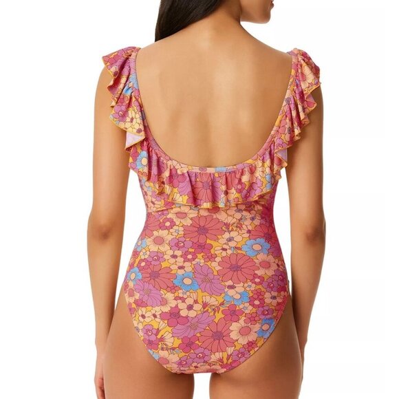 Jessica Simpson Floral Rendevous Ruffled-Neck Swimsuit - Picture 12 of 13